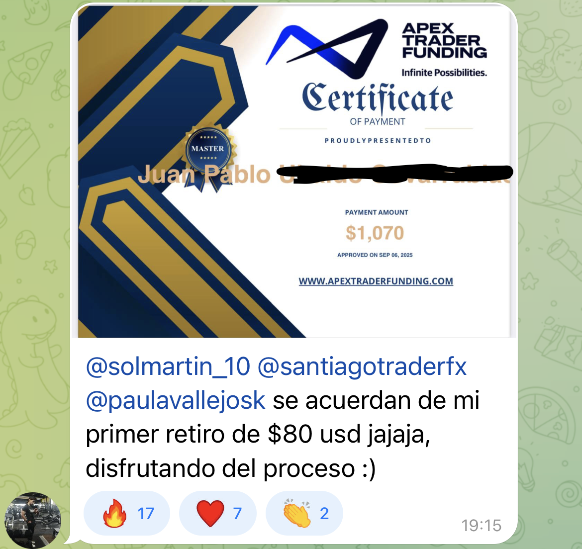 Proof of success 12