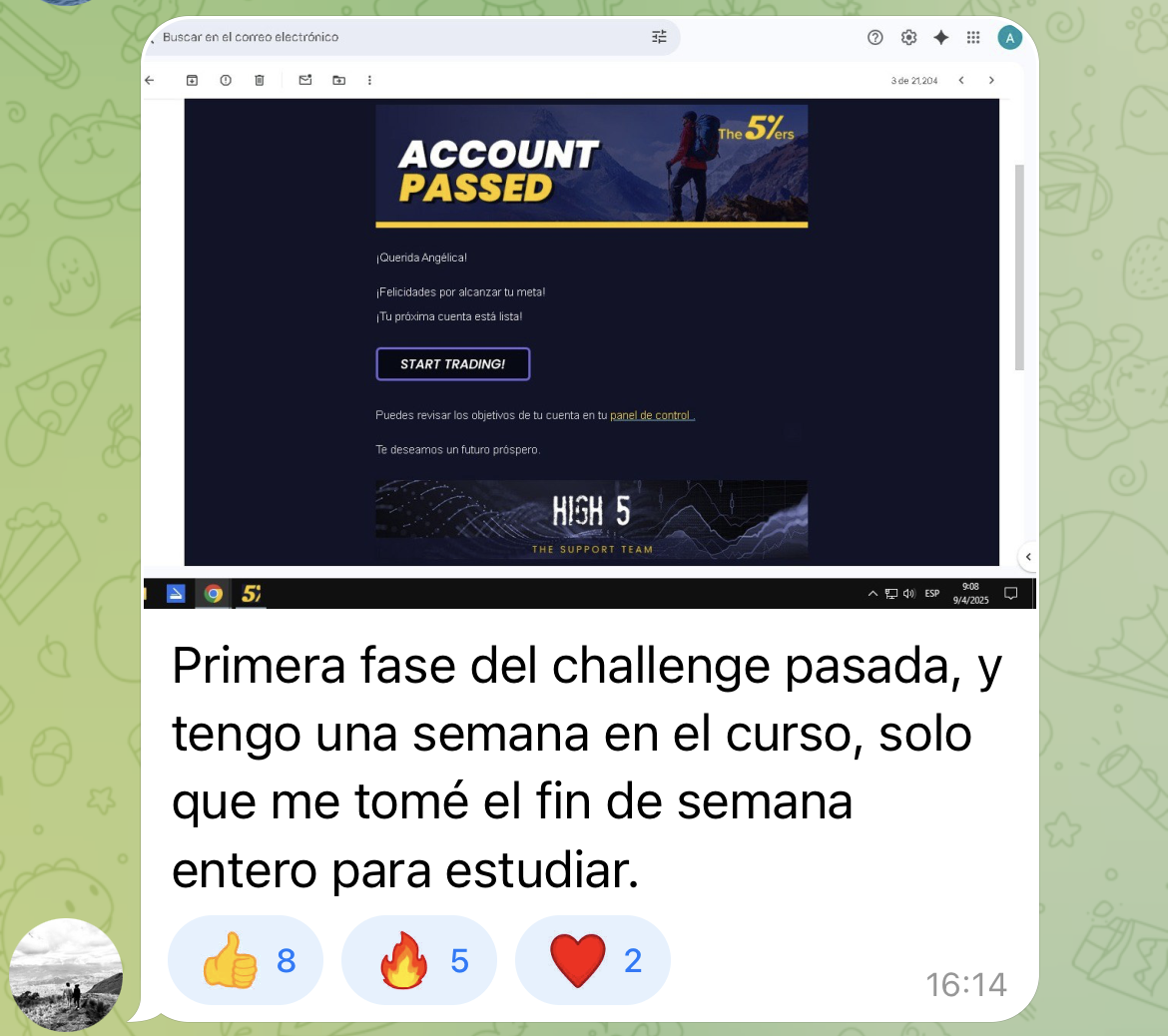 Proof of success 8